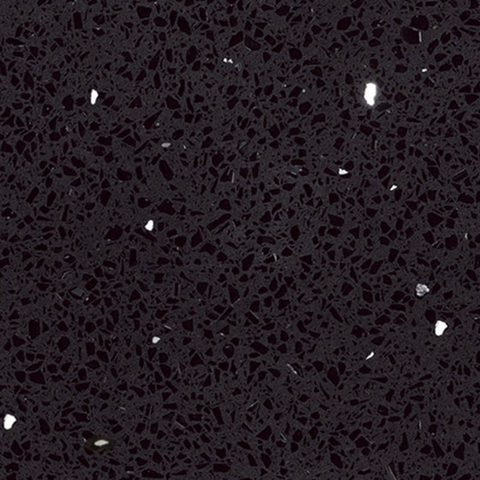 中国広東省 3000X1400mm キッチンカウンタートップ用のスパークリングブラック人工水晶石スラブ 