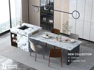 مورد ألواح حجرية كوارتز مصممة لكامل الجسم لمشاريع تزيين الفنادق بحافة قلم رصاص / حافة بولنوسي / حافة مغلفة